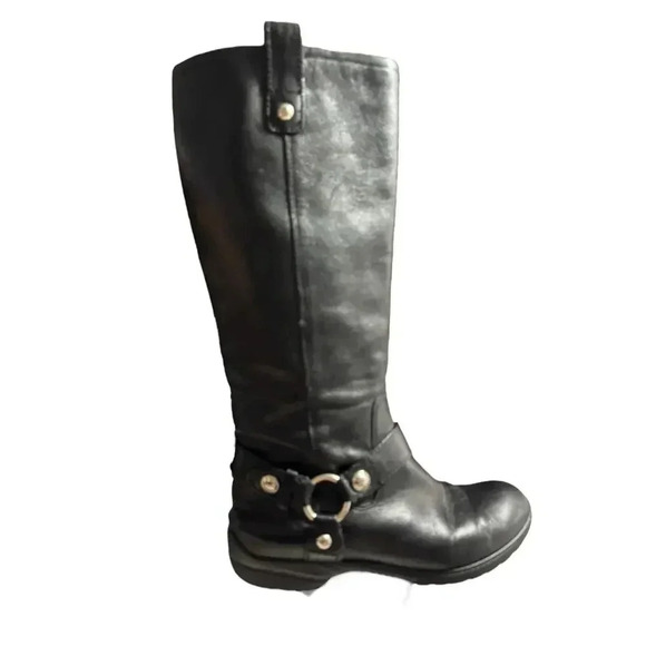 Coach Dafney Black Leather 15” Engineer Harness Boots Women’s Size 6.5M EUC Tag - Picture 2 of 15